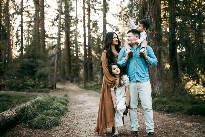 a family in the redwoods